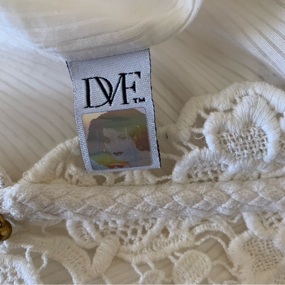 DVF Diane Von Furstenburg crochet open knit dress size 8 - Picture 4 of 7